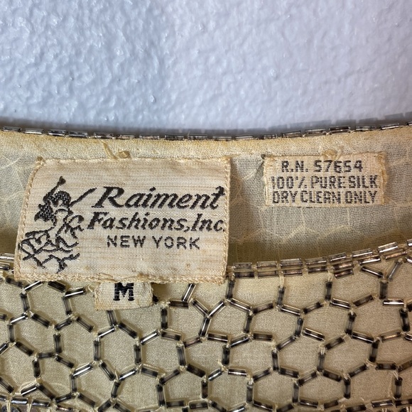 Vintage Woman's Raiment Fashions New York Fully Beaded Evening Top - Picture 3 of 9